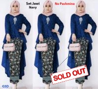 Set jawi brukat navy