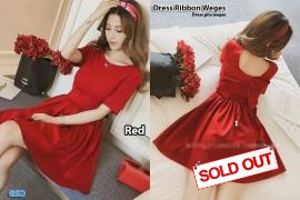 Dress ribbon weges red-dress pita weges