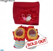 Set Bayi Turban bunga 2in1 red