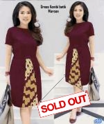 Dress kombi batik maroon