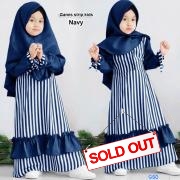 Gamis strip kids navy