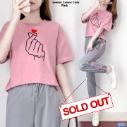 Setelan Celana cinta pink