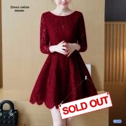 Dress brukat celine maroon