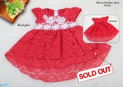 Dress brukat alice merah