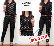 Jp polka maroon