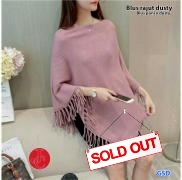 Blus rajut dusty-blus ponco dusty