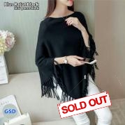 Blus rajut black-blus ponco black