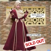 Gamis ribbon kids maroon