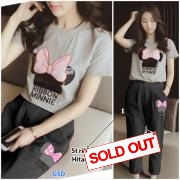 Setelan ribbon minnie hitam