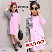 Dress  indah salur  kids pink