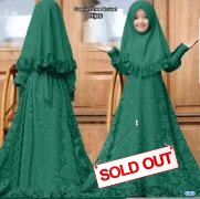 Gamis Dhea brukat hijau