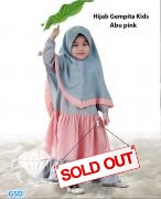 Hijab Gempita kids abu pink