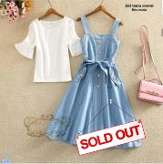 Set tiana overall biru muda