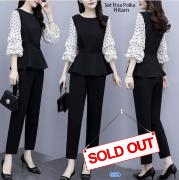 Set Fina Polka Hitam