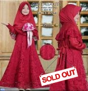 Syari mila brukat kids maroon
