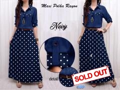Maxi Polka rayon navy