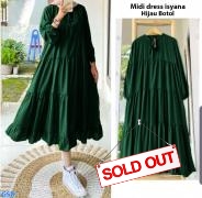 Midi Dress Isyana hijau botol