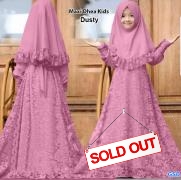 Gamis Dhea brukat dusty