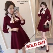 Dress amelia ribbon maroon