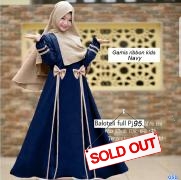 Gamis ribbon kids navy