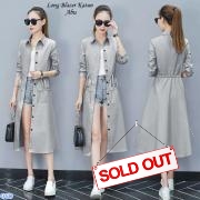 Long blazer katun abu