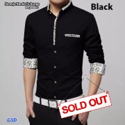 Kemeja nando Black lis bunga -kmj P065