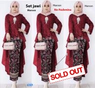 Set jawi brukat maroon
