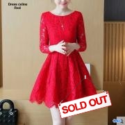 Dress brukat celine red