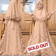 Gamis Dhea Brukat coklat