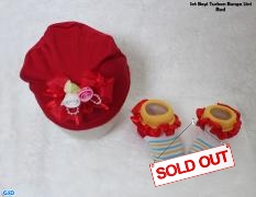 Set Bayi Turban bunga 2in1 red