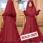 Gamis Dhea brukat maroon