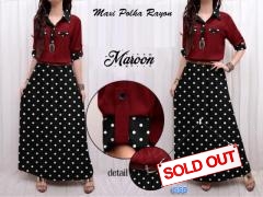 Maxi Polka rayon maroon