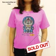 Kaos warna blue cat pink