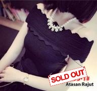 Blus Rajut import 853-1 black