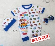 Set bear white 3in1 biru
