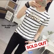 Kaos salur girl putih