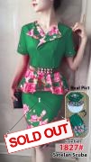 Setelan import 1827 bunga hijau