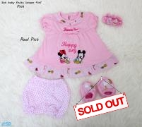 Set bayi fruits lengan pink 4in1
