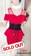 Dress import 786 belt hitam