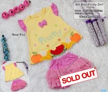 Set Bayi Fruity kuning 2in1