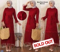 Maxi Ratu Brokat Maroon