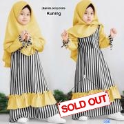Gamis strip kids kuning