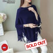 Blus rajut navy-blus ponco navy