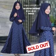 Syari Diana Polkadot navy