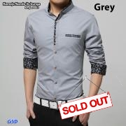 Kemeja nando grey lis bunga -kmj P065