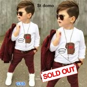 setelan domo maroon